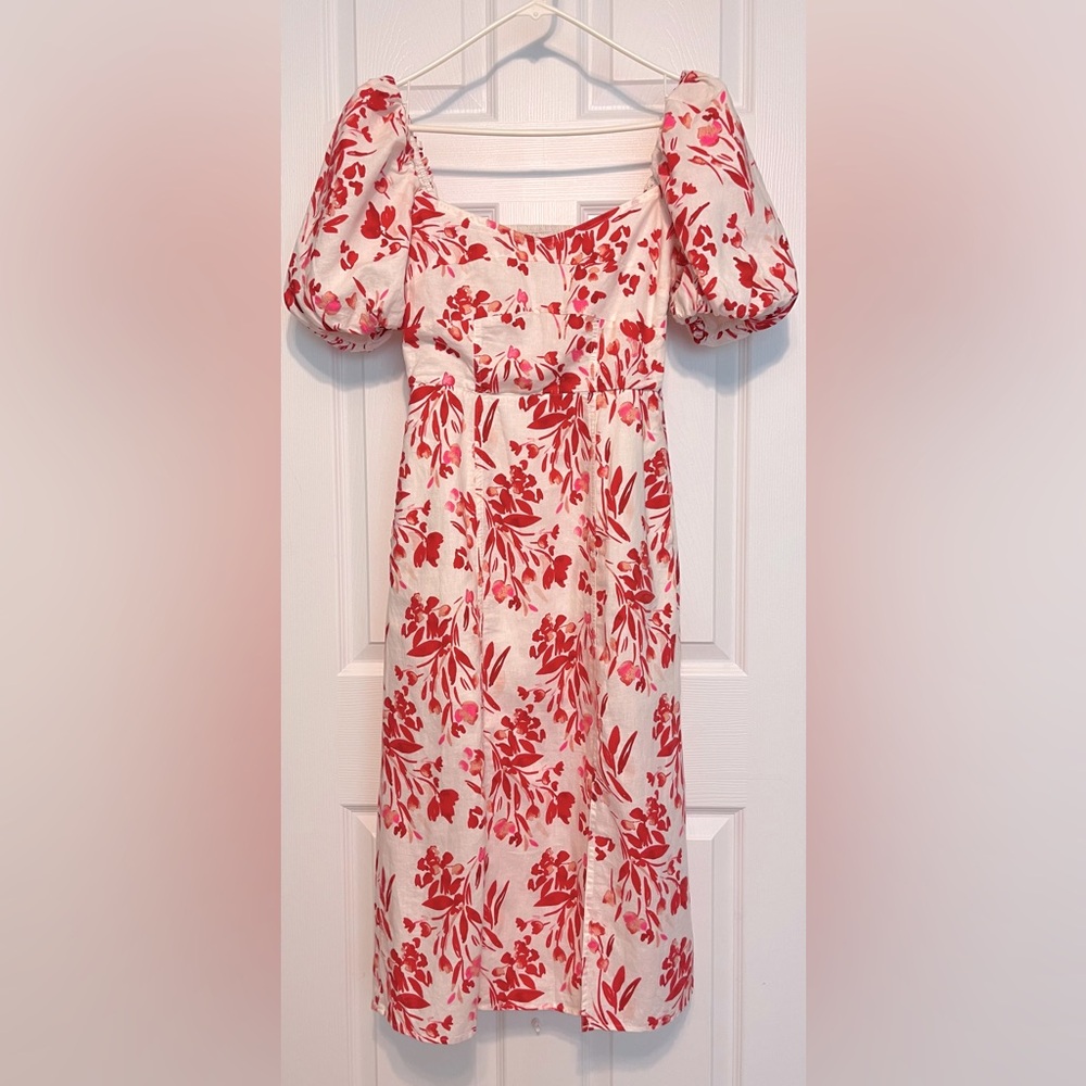 Banana Republic, Women’s Linen-Cotton Puff sleeves dress, size 2